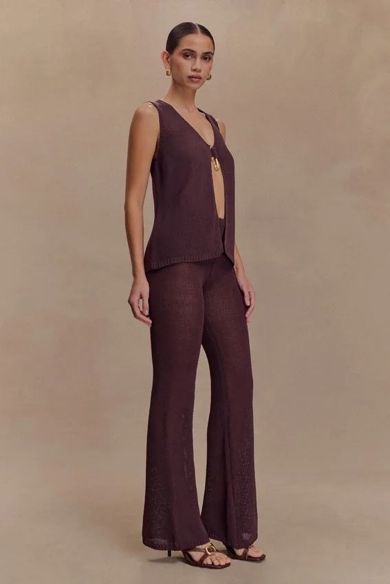 Malani Knit Top With Hardware – Chocolate Malani Knit Top With Hardware – Chocolate