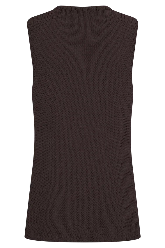 Malani Knit Top With Hardware – Chocolate Malani Knit Top With Hardware – Chocolate