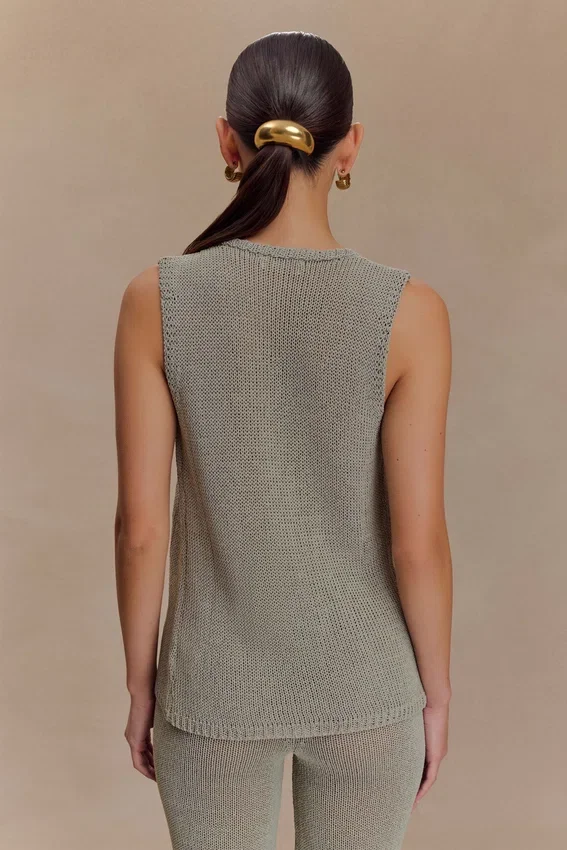 Malani Knit Top With Hardware – Sage Malani Knit Top With Hardware – Sage
