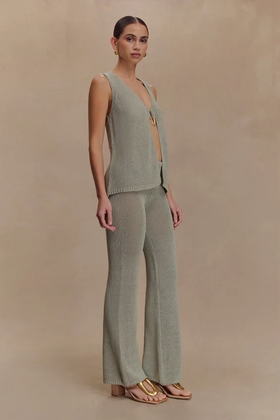Malani Knit Top With Hardware – Sage Malani Knit Top With Hardware – Sage
