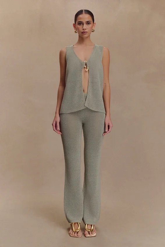 Malani Knit Top With Hardware – Sage Malani Knit Top With Hardware – Sage