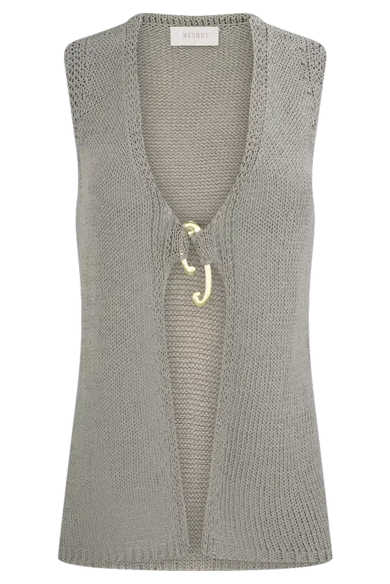 Malani Knit Top With Hardware – Sage Malani Knit Top With Hardware – Sage