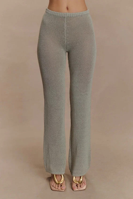 Malani Wide Leg Knit Pants – Sage Malani Wide Leg Knit Pants – Sage
