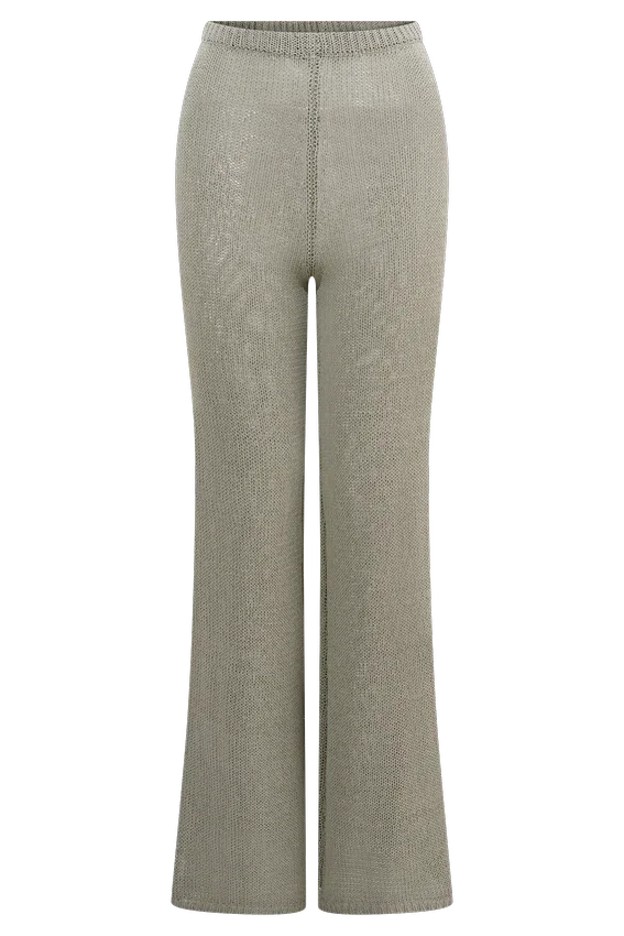 Malani Wide Leg Knit Pants – Sage Malani Wide Leg Knit Pants – Sage