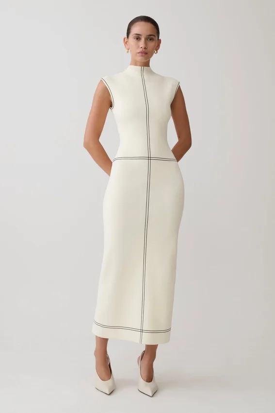 Malone Bandage Knit Midi Dress – Ivory Malone Bandage Knit Midi Dress – Ivory