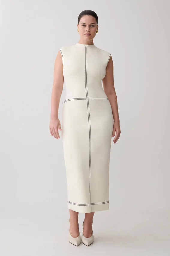 Malone Bandage Knit Midi Dress – Ivory Malone Bandage Knit Midi Dress – Ivory