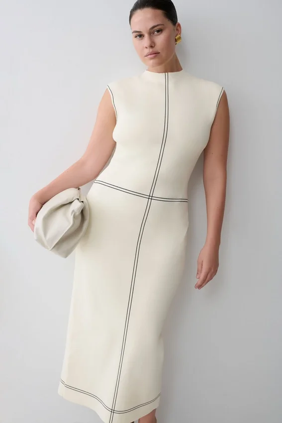Malone Bandage Knit Midi Dress – Ivory Malone Bandage Knit Midi Dress – Ivory