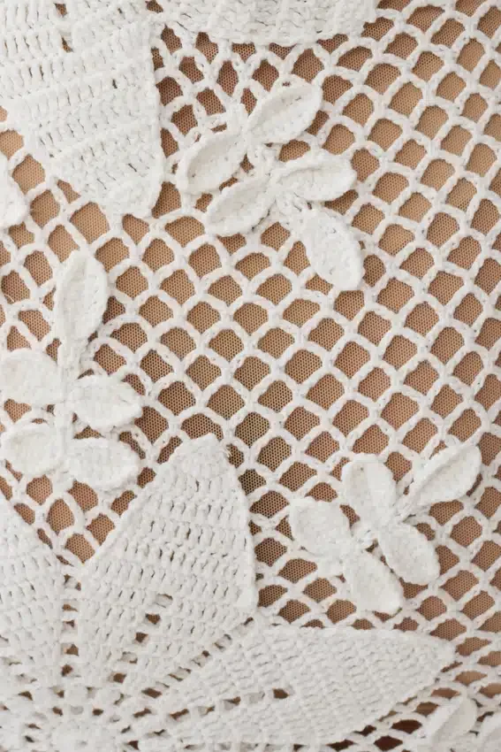 Mandie Hand Crochet Asymmetrical Maxi Dress – White Mandie Hand Crochet Asymmetrical Maxi Dress – White