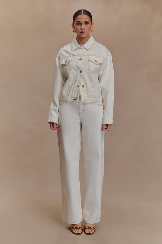 Mannon Mid Rise Denim Jeans – White Mannon Mid Rise Denim Jeans – White