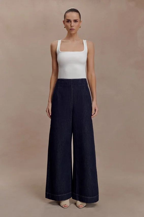 Maral High Waisted Dart Jeans – Washed Indigo Blue Maral High Waisted Dart Jeans – Washed Indigo Blue