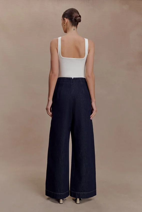 Maral High Waisted Dart Jeans – Washed Indigo Blue Maral High Waisted Dart Jeans – Washed Indigo Blue