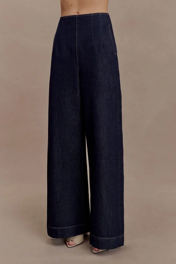 Maral High Waisted Dart Jeans – Washed Indigo Blue Maral High Waisted Dart Jeans – Washed Indigo Blue