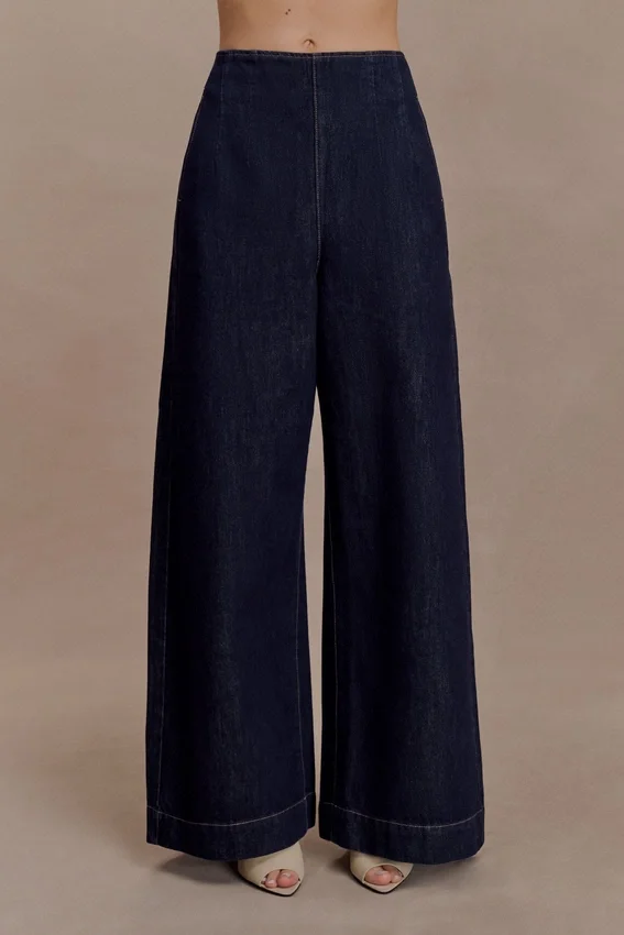 Maral High Waisted Dart Jeans – Washed Indigo Blue Maral High Waisted Dart Jeans – Washed Indigo Blue