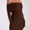 Marcel Off Shoulder Diamante Maxi Dress – Chocolate Marcel Off Shoulder Diamante Maxi Dress – Chocolate