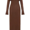 Marcel Off Shoulder Diamante Maxi Dress – Chocolate Marcel Off Shoulder Diamante Maxi Dress – Chocolate