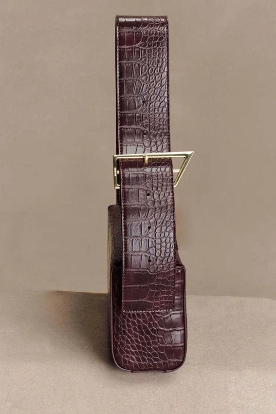 Maria Faux Leather Crocodile Shoulder Bag – Chocolate Maria Faux Leather Crocodile Shoulder Bag – Chocolate