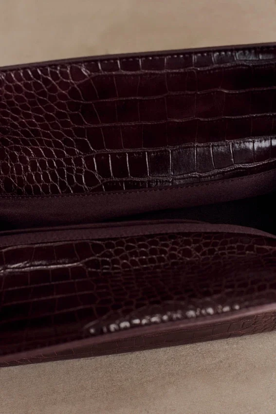 Maria Faux Leather Crocodile Shoulder Bag – Chocolate Maria Faux Leather Crocodile Shoulder Bag – Chocolate