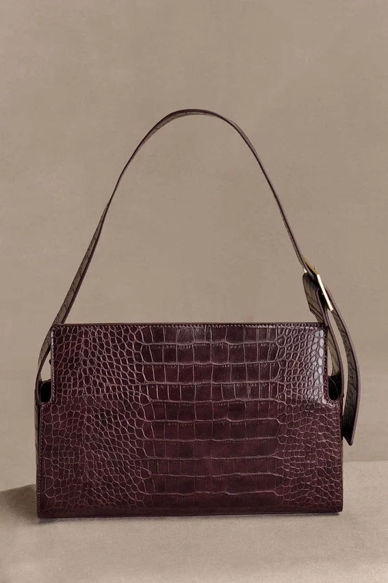 Maria Faux Leather Crocodile Shoulder Bag – Chocolate Maria Faux Leather Crocodile Shoulder Bag – Chocolate