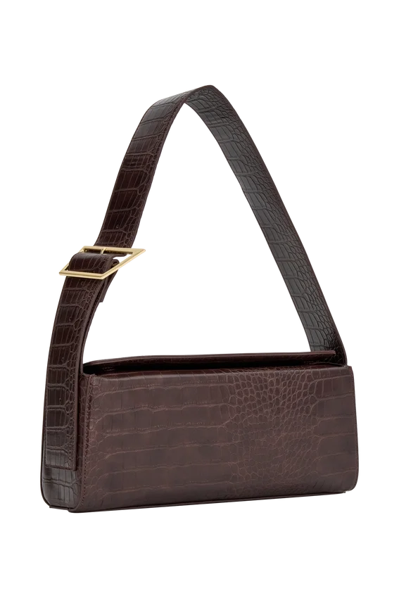 Maria Faux Leather Crocodile Shoulder Bag – Chocolate Maria Faux Leather Crocodile Shoulder Bag – Chocolate