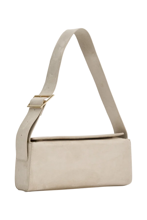 Maria Faux Suede Shoulder Bag – Stone Maria Faux Suede Shoulder Bag – Stone
