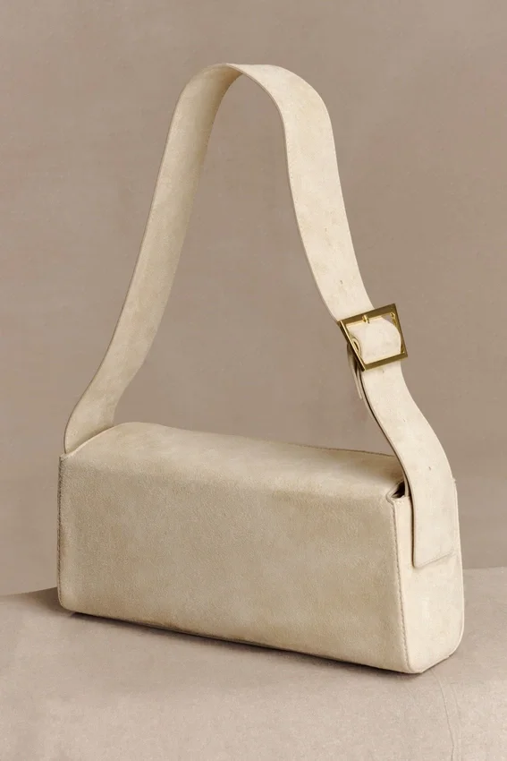 Maria Faux Suede Shoulder Bag – Stone Maria Faux Suede Shoulder Bag – Stone