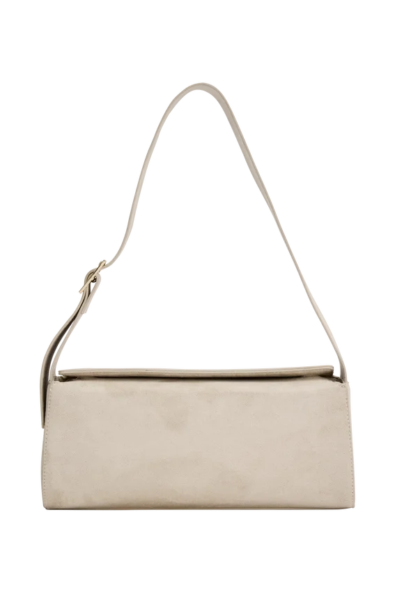 Maria Faux Suede Shoulder Bag – Stone Maria Faux Suede Shoulder Bag – Stone