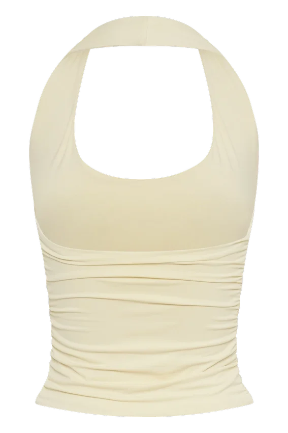 Marie Recycled Halter Top – Lemon Sherbet Marie Recycled Halter Top – Lemon Sherbet