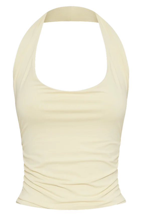 Marie Recycled Halter Top – Lemon Sherbet Marie Recycled Halter Top – Lemon Sherbet