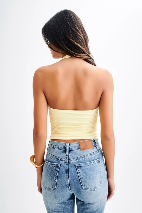 Marie Recycled Halter Top – Lemon Sherbet Marie Recycled Halter Top – Lemon Sherbet