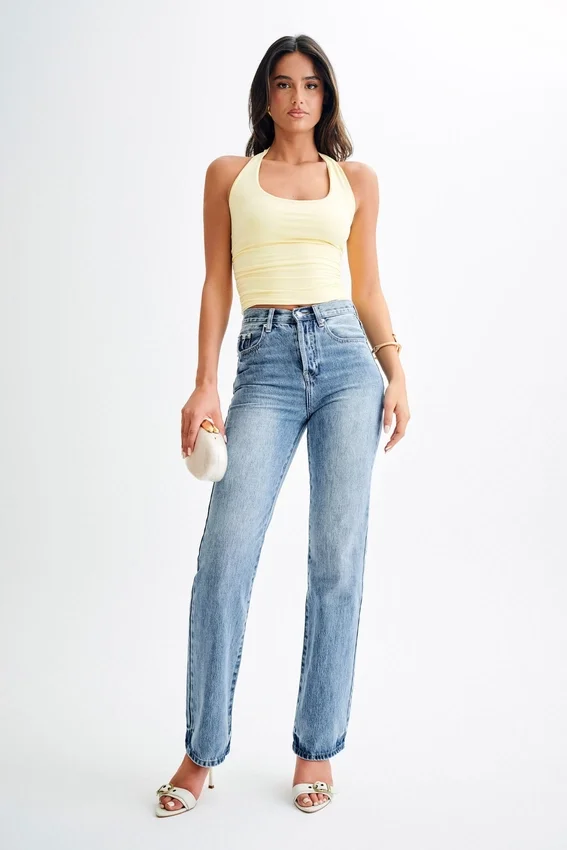 Marie Recycled Halter Top – Lemon Sherbet Marie Recycled Halter Top – Lemon Sherbet