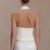 Marina Halter Top With Hardware – Ivory