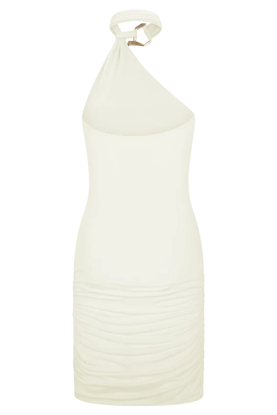 Mariposa Slinky Halter Mini Dress – Ivory Mariposa Slinky Halter Mini Dress – Ivory