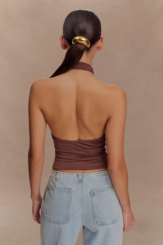 Mariposa Slinky Halter Top – Chocolate Mariposa Slinky Halter Top – Chocolate