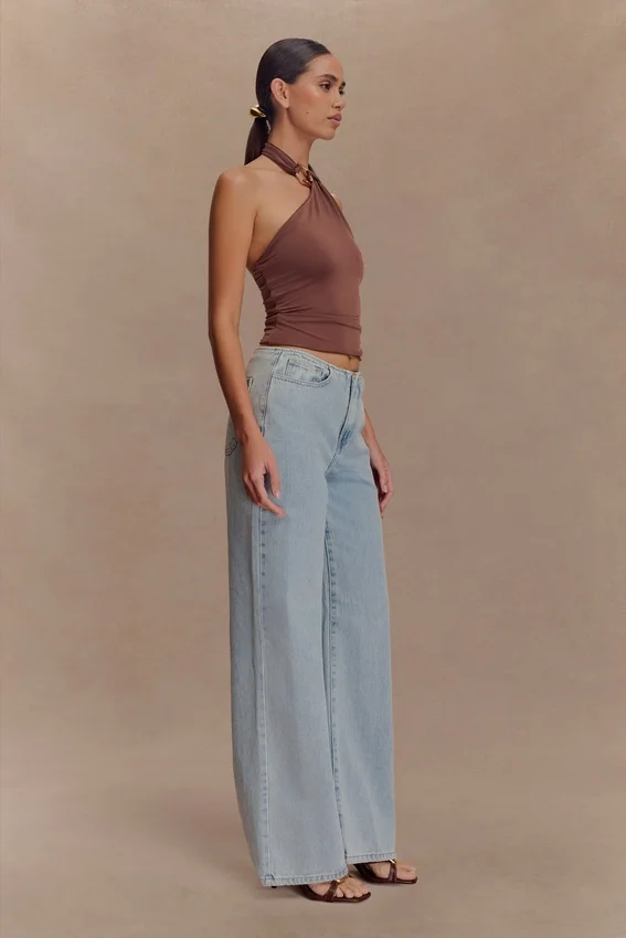Mariposa Slinky Halter Top – Chocolate Mariposa Slinky Halter Top – Chocolate