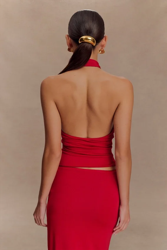 Mariposa Slinky Halter Top – Red Mariposa Slinky Halter Top – Red