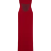Marlon Crepe And Mesh Maxi Dress – Cherry Red