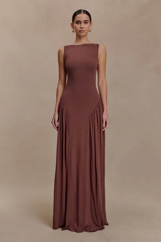 Marnie Modal Sleeveless Maxi Dress – Chocolate Marnie Modal Sleeveless Maxi Dress – Chocolate