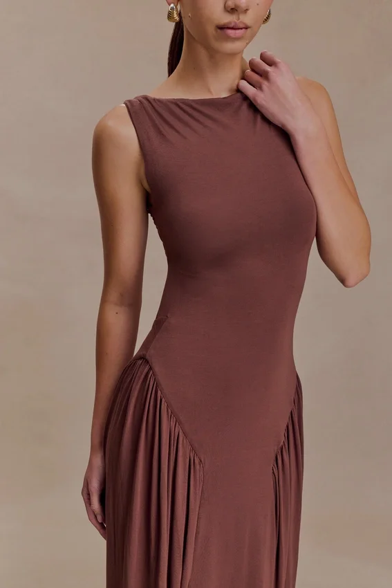 Marnie Modal Sleeveless Maxi Dress – Chocolate Marnie Modal Sleeveless Maxi Dress – Chocolate
