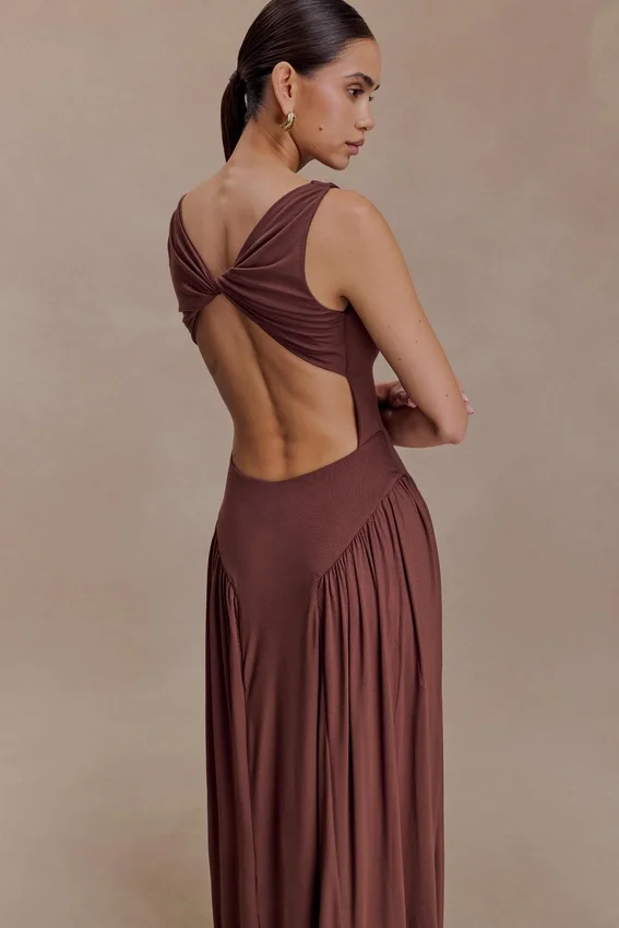 Marnie Modal Sleeveless Maxi Dress – Chocolate Marnie Modal Sleeveless Maxi Dress – Chocolate
