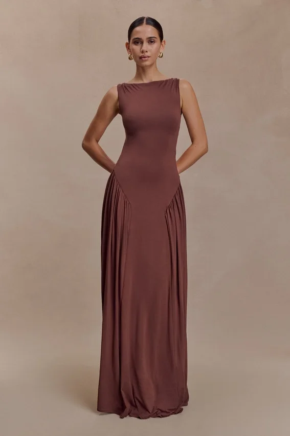 Marnie Modal Sleeveless Maxi Dress – Chocolate Marnie Modal Sleeveless Maxi Dress – Chocolate