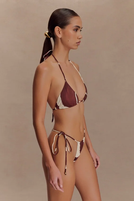 Marquise Bikini Bottom – Chocolate Deco Fleur Print Marquise Bikini Bottom – Chocolate Deco Fleur Print