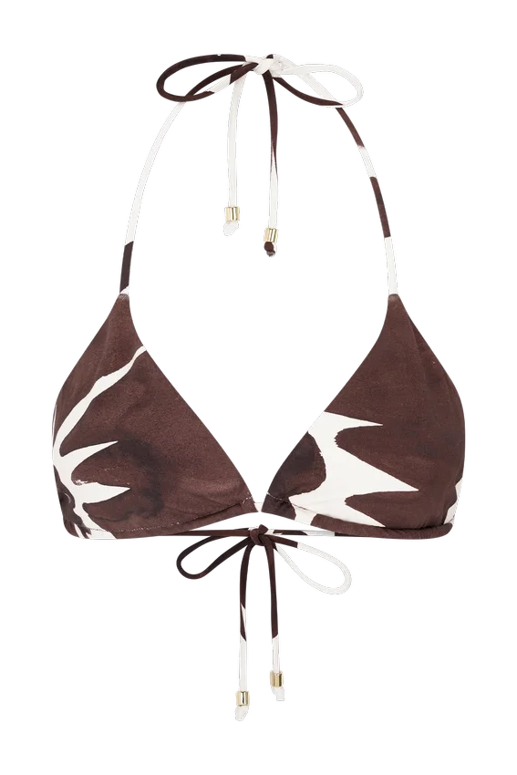 Marquise Bikini Top – Chocolate Deco Fleur Print Marquise Bikini Top – Chocolate Deco Fleur Print