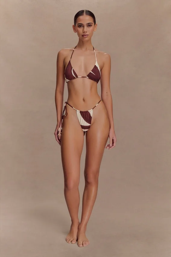 Marquise Bikini Top – Chocolate Deco Fleur Print Marquise Bikini Top – Chocolate Deco Fleur Print