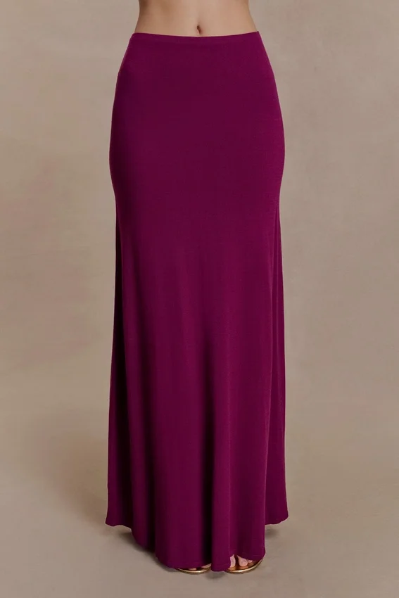 Martiena Knit Maxi Skirt – Plum Martiena Knit Maxi Skirt – Plum