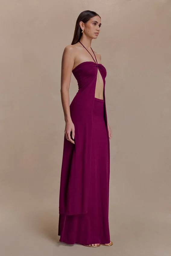 Martiena Knit Maxi Skirt – Plum Martiena Knit Maxi Skirt – Plum