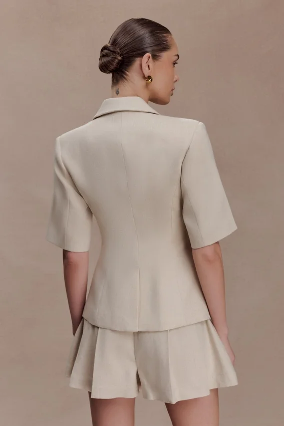 Martine Short Sleeve Linen Top – Natural Martine Short Sleeve Linen Top – Natural