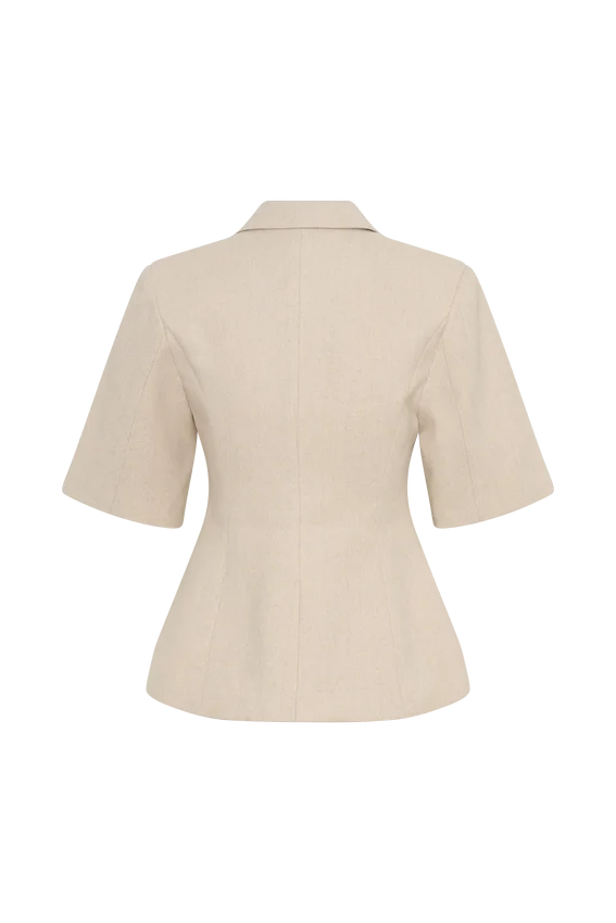 Martine Short Sleeve Linen Top – Natural Martine Short Sleeve Linen Top – Natural