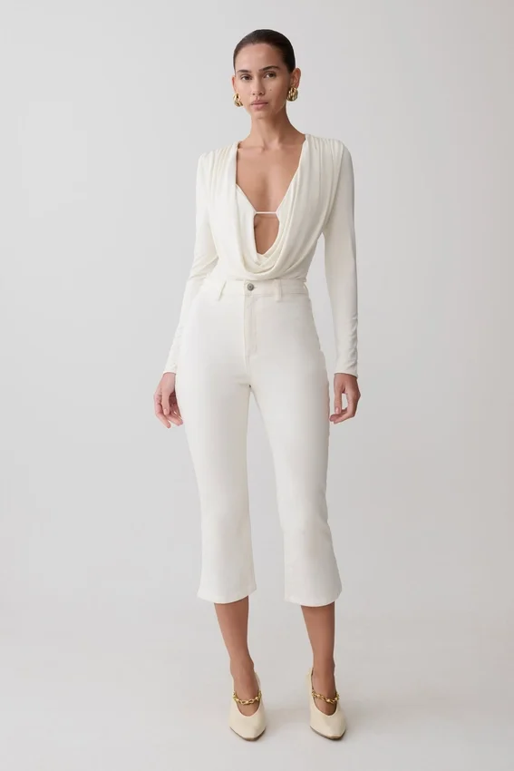 Mary Denim Capris – White Mary Denim Capris – White