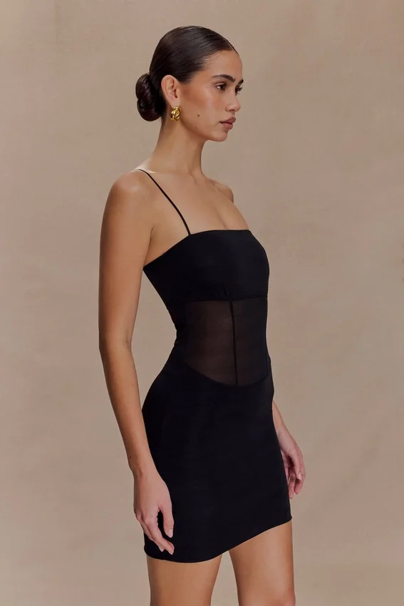 Maryk Mesh Mini Dress – Black Maryk Mesh Mini Dress – Black
