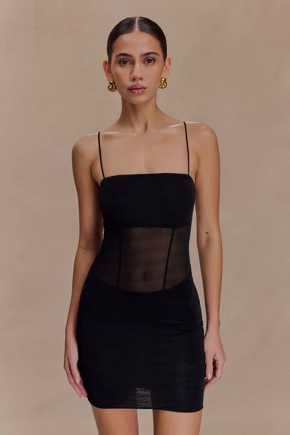 Maryk Mesh Mini Dress – Black Maryk Mesh Mini Dress – Black